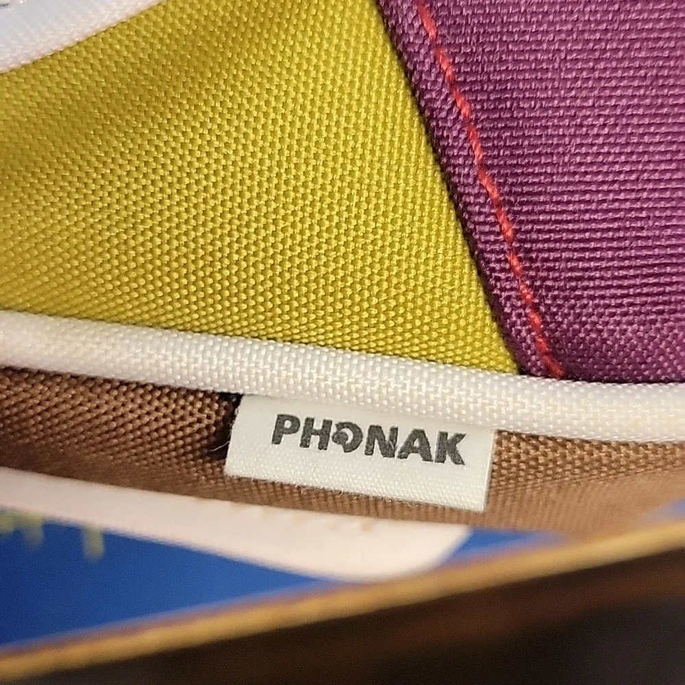 Phonak Hearing Aid Colorblock Crossbody Adjustable Bag 8.5